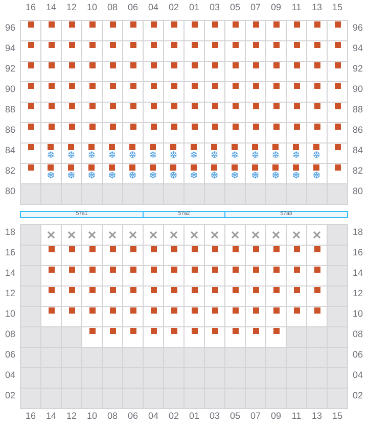 Bay 059 view and slots of MSC ALMA VII