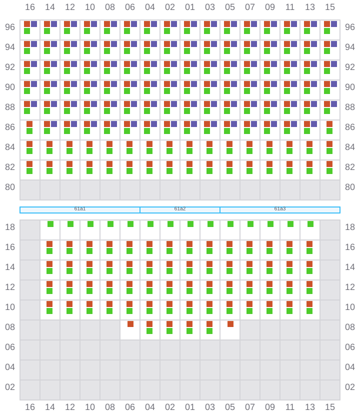 Bay 061 view and slots of MSC ALMA VII