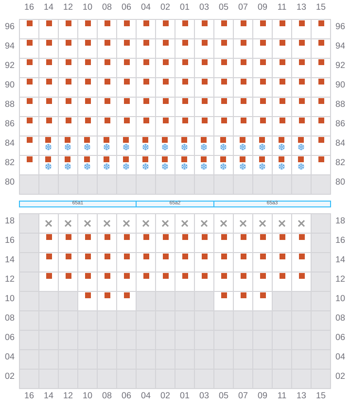 Bay 067 view and slots of MSC ALMA VII
