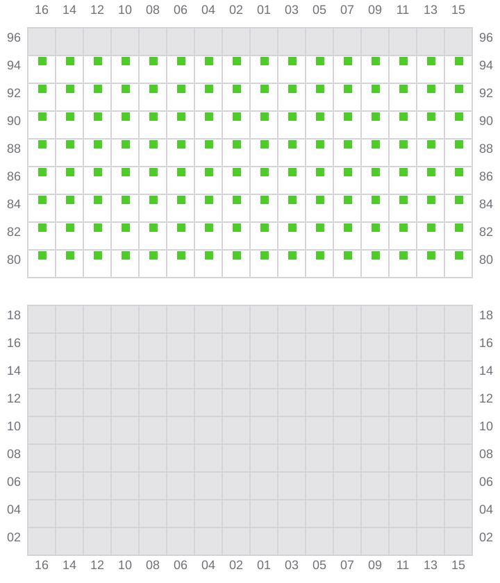 Bay 069 view and slots of MSC ALMA VII