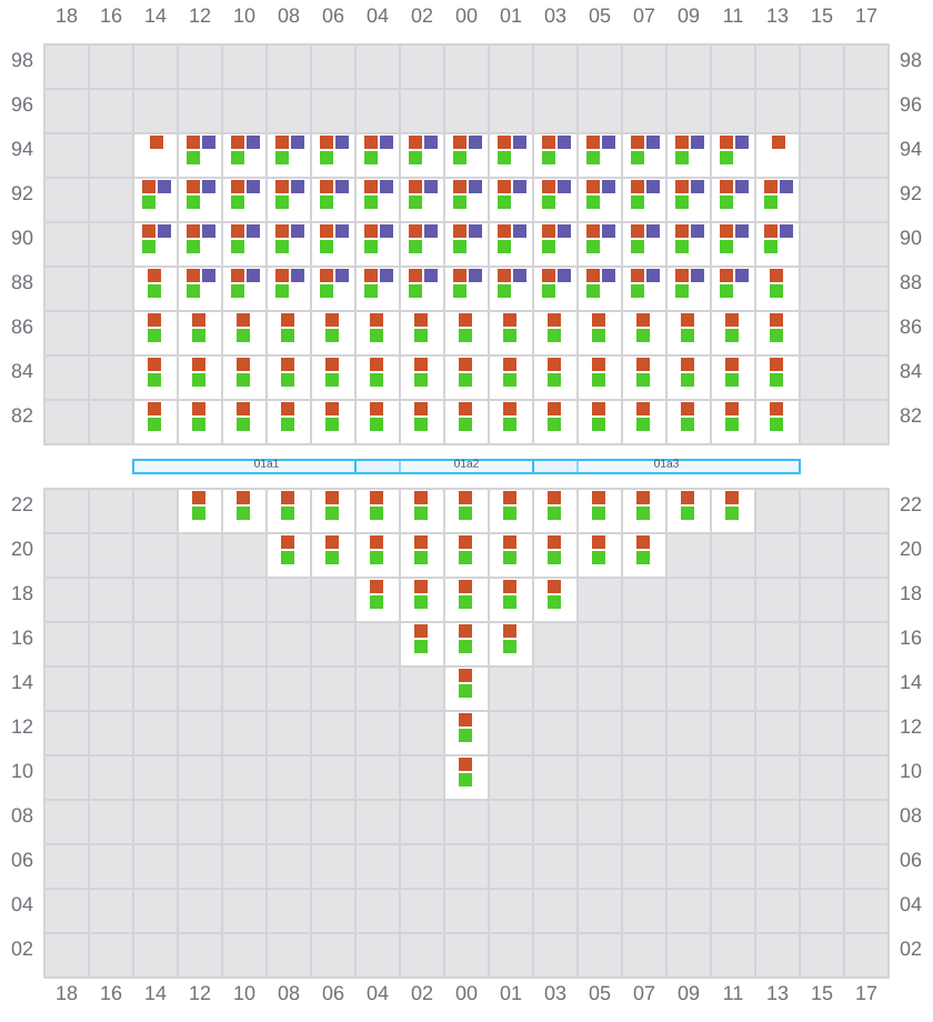 Bay 001 view and slots of MSC ELISA XIII