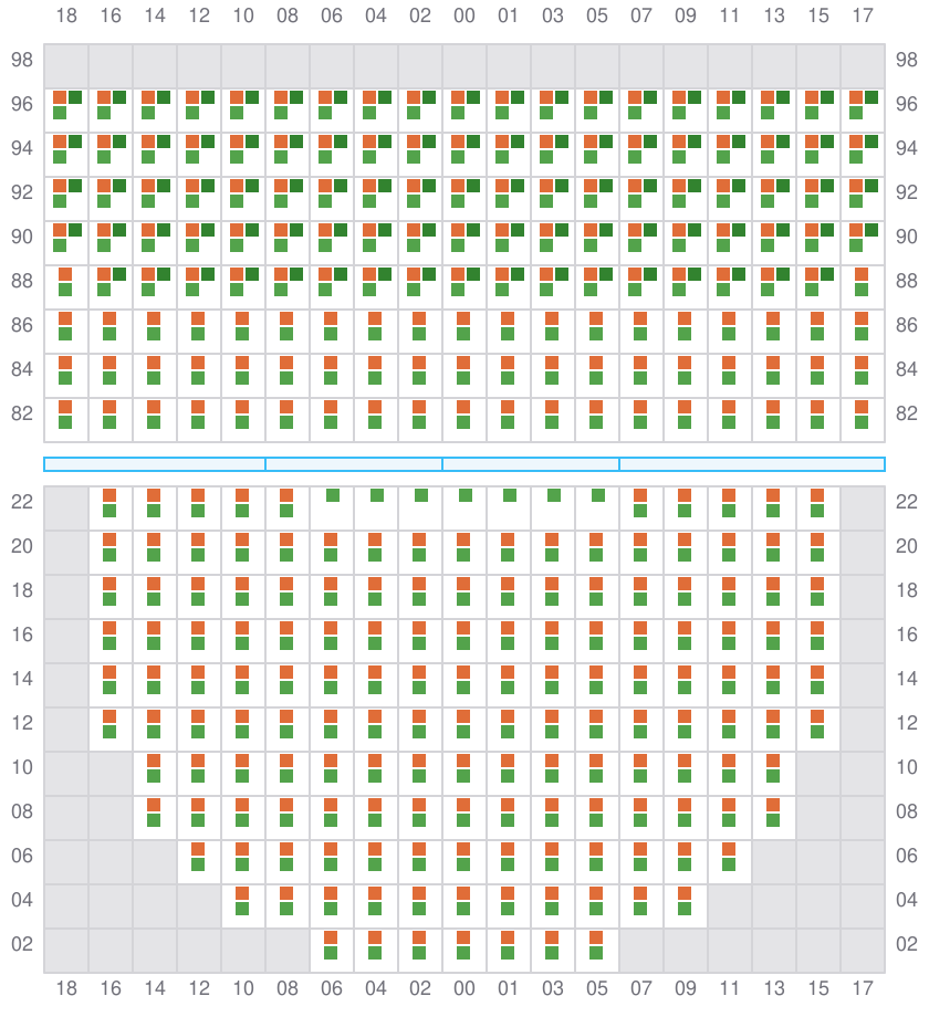 Bay 021 view and slots of MSC ELISA XIII