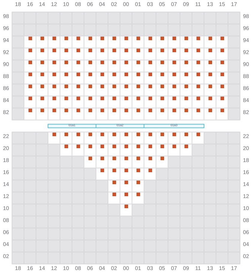 Bay 003 view and slots of BASLE EXPRESS