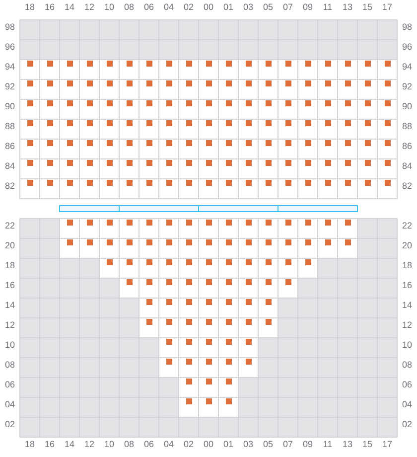 Bay 007 view and slots of BASLE EXPRESS