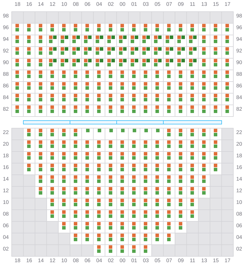 Bay 017 view and slots of BASLE EXPRESS