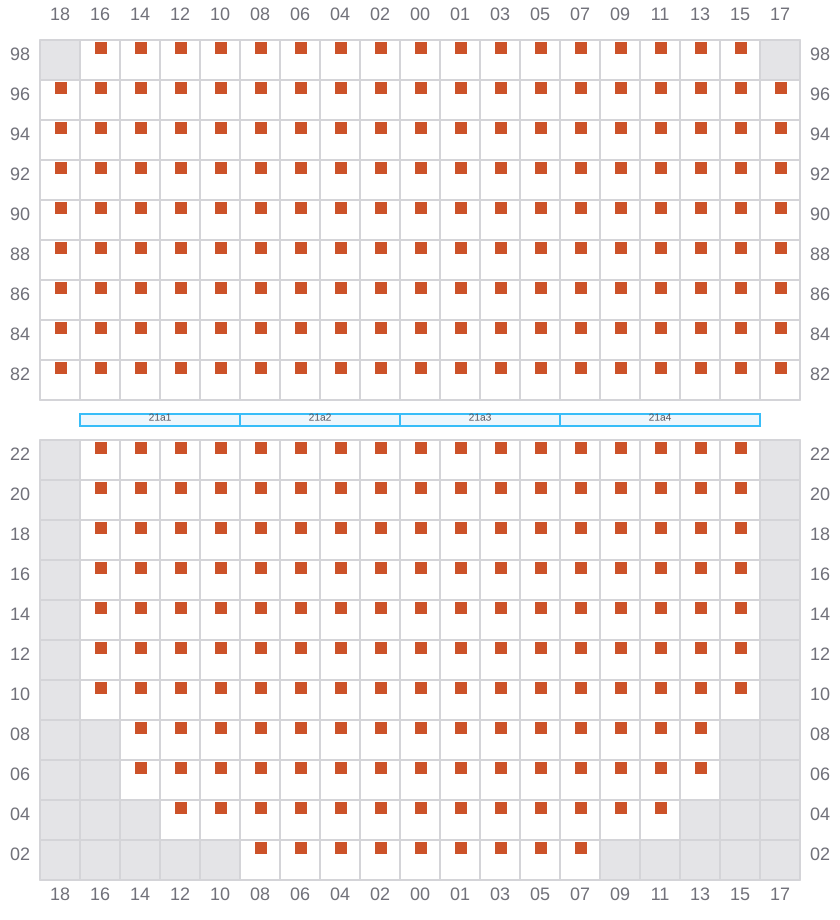 Bay 023 view and slots of BASLE EXPRESS