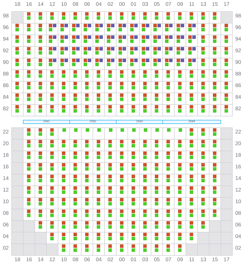Bay 025 view and slots of BASLE EXPRESS