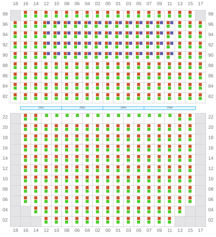 Bay 029 view and slots of BASLE EXPRESS