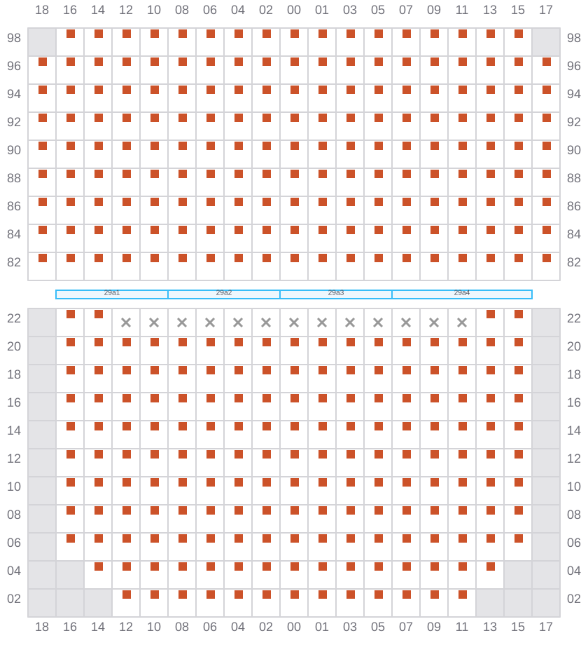 Bay 031 view and slots of BASLE EXPRESS