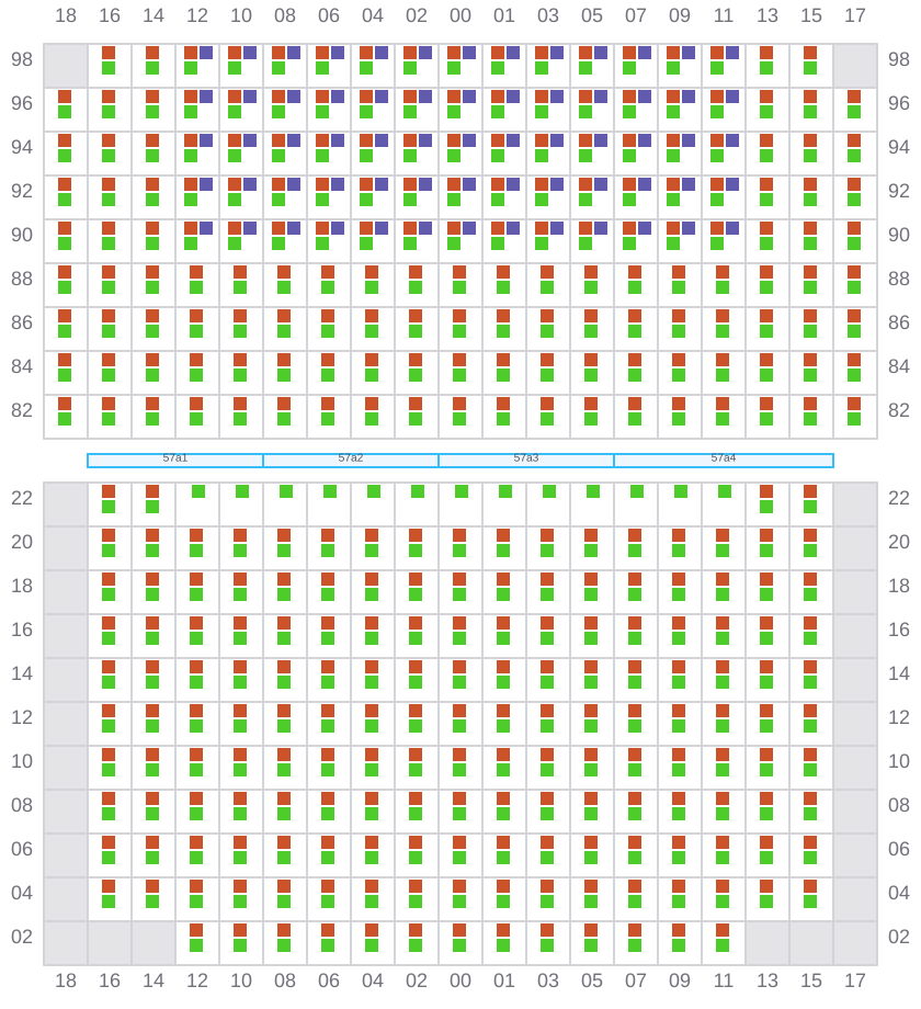 Bay 057 view and slots of BASLE EXPRESS