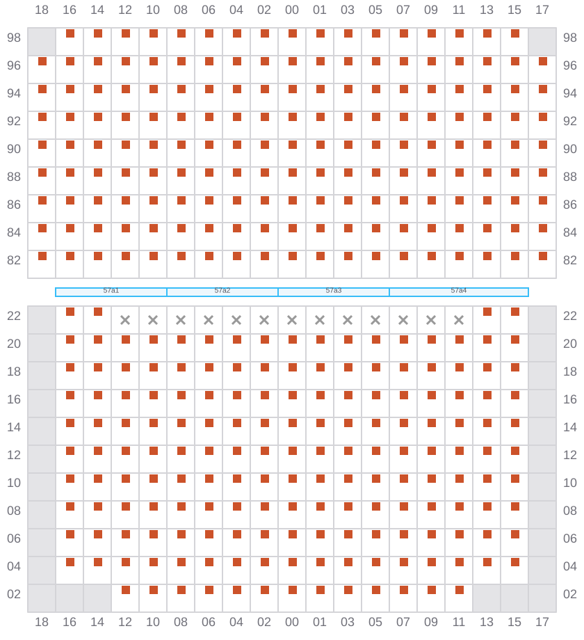 Bay 059 view and slots of BASLE EXPRESS