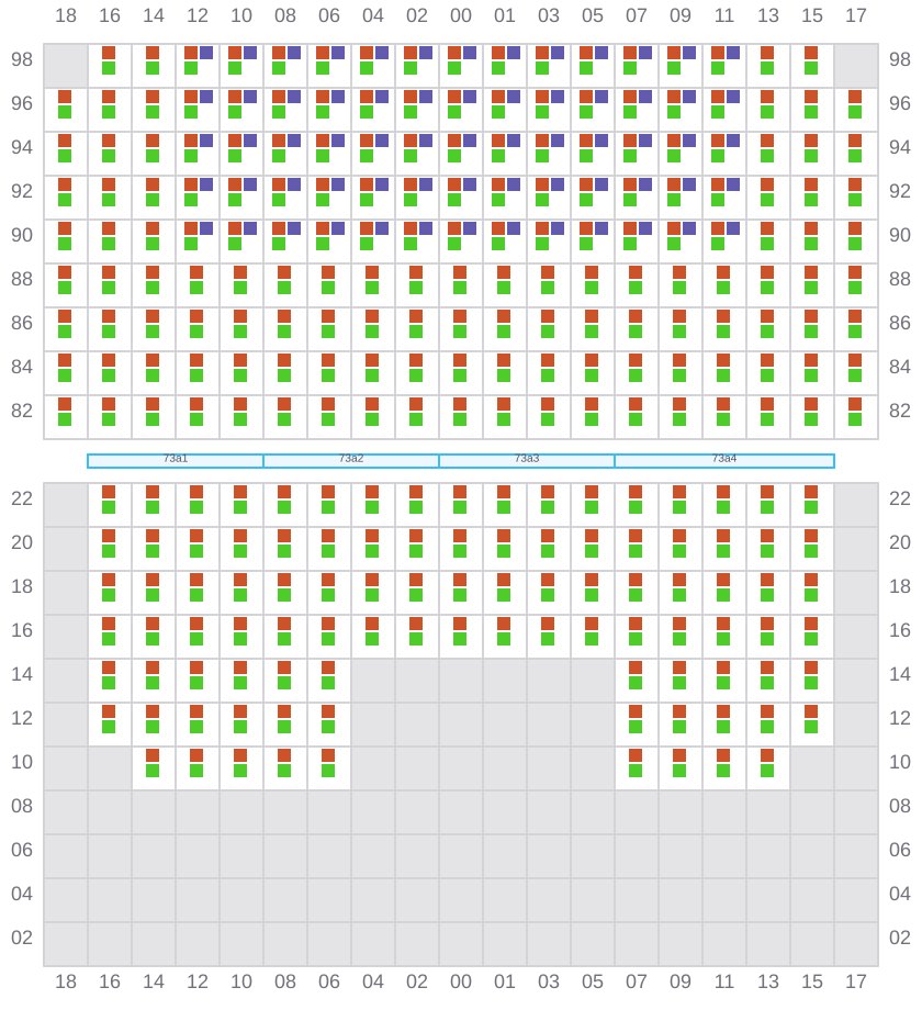 Bay 073 view and slots of BASLE EXPRESS
