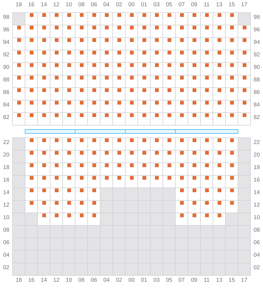 Bay 075 view and slots of BASLE EXPRESS