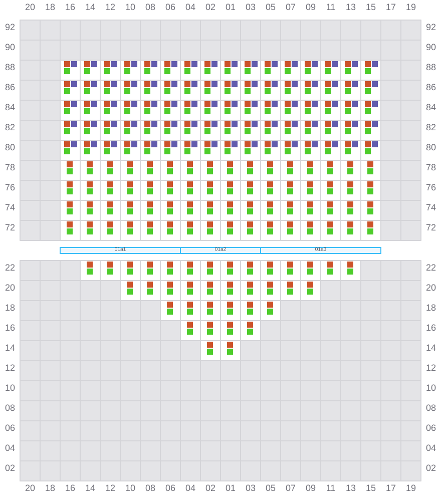 Bay 001 view and slots of APL MERLION