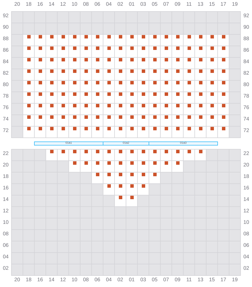 Bay 003 view and slots of APL MERLION