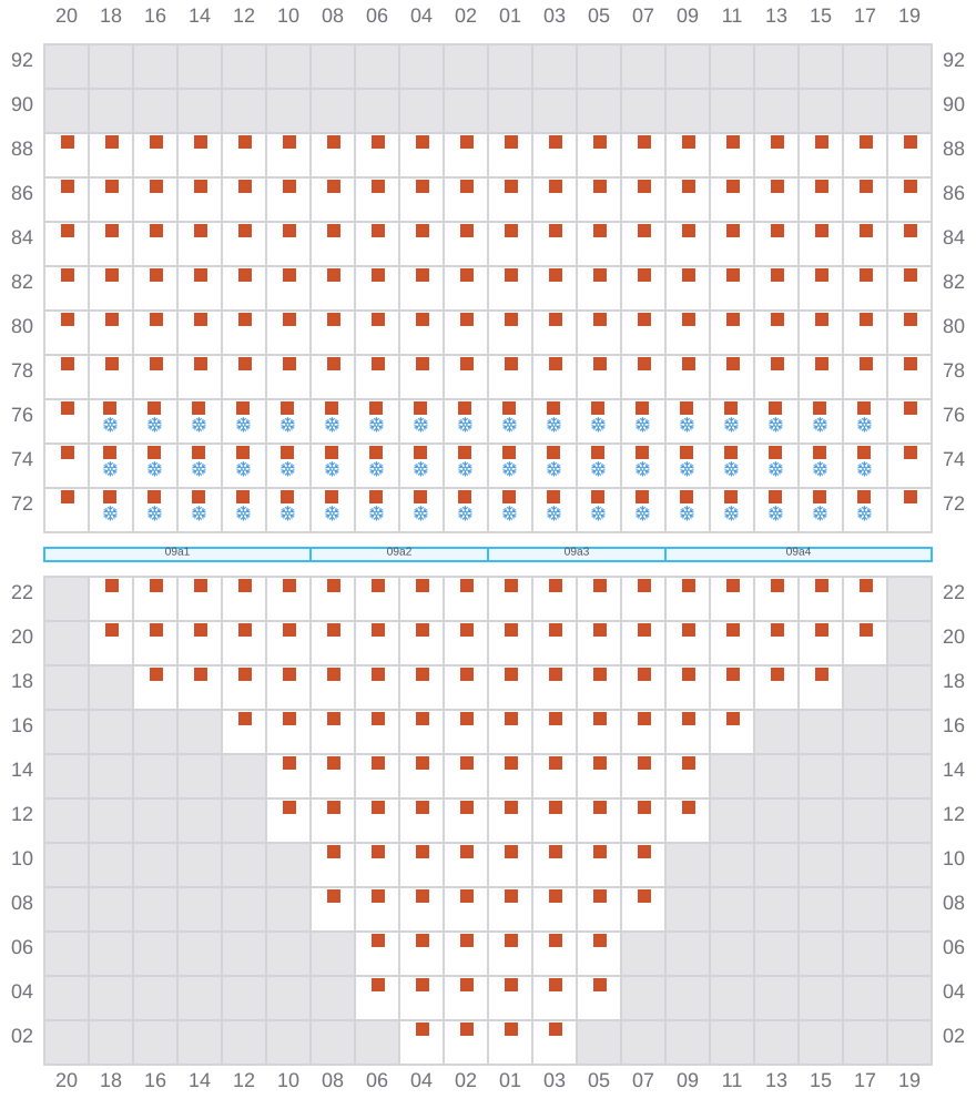Bay 011 view and slots of APL MERLION