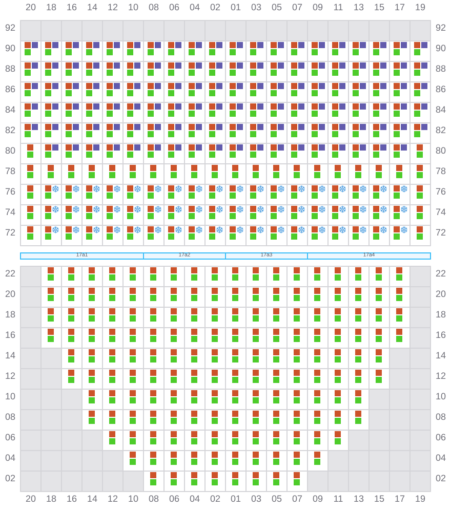 Bay 017 view and slots of APL MERLION