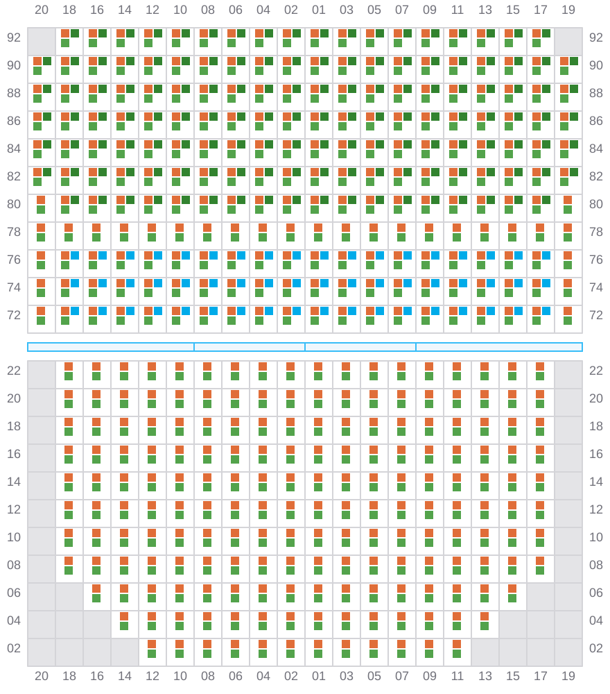 Bay 025 view and slots of APL MERLION
