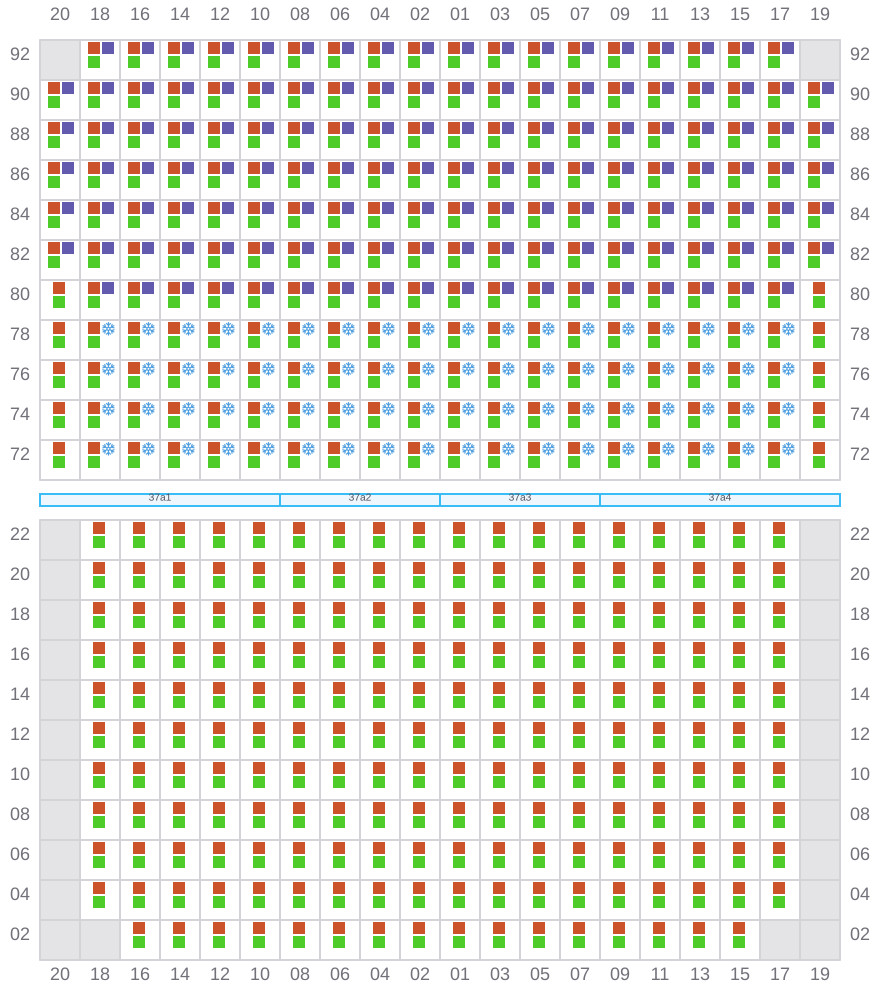 Bay 037 view and slots of APL MERLION