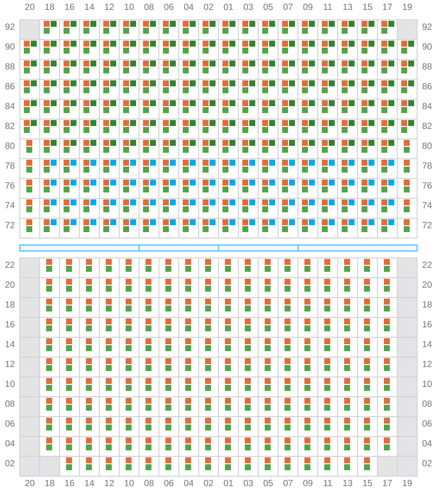 Bay 049 view and slots of APL MERLION