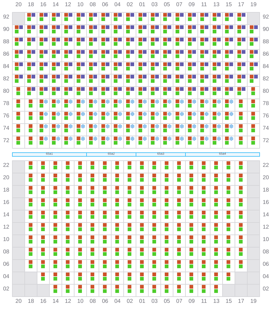 Bay 065 view and slots of APL MERLION