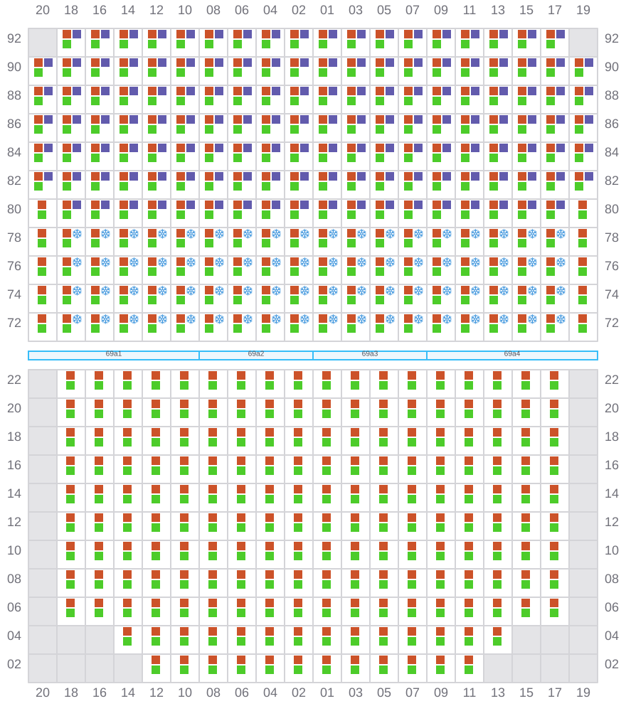 Bay 069 view and slots of APL MERLION