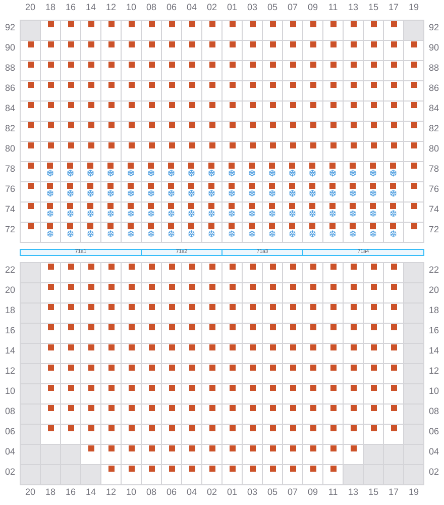 Bay 071 view and slots of APL MERLION