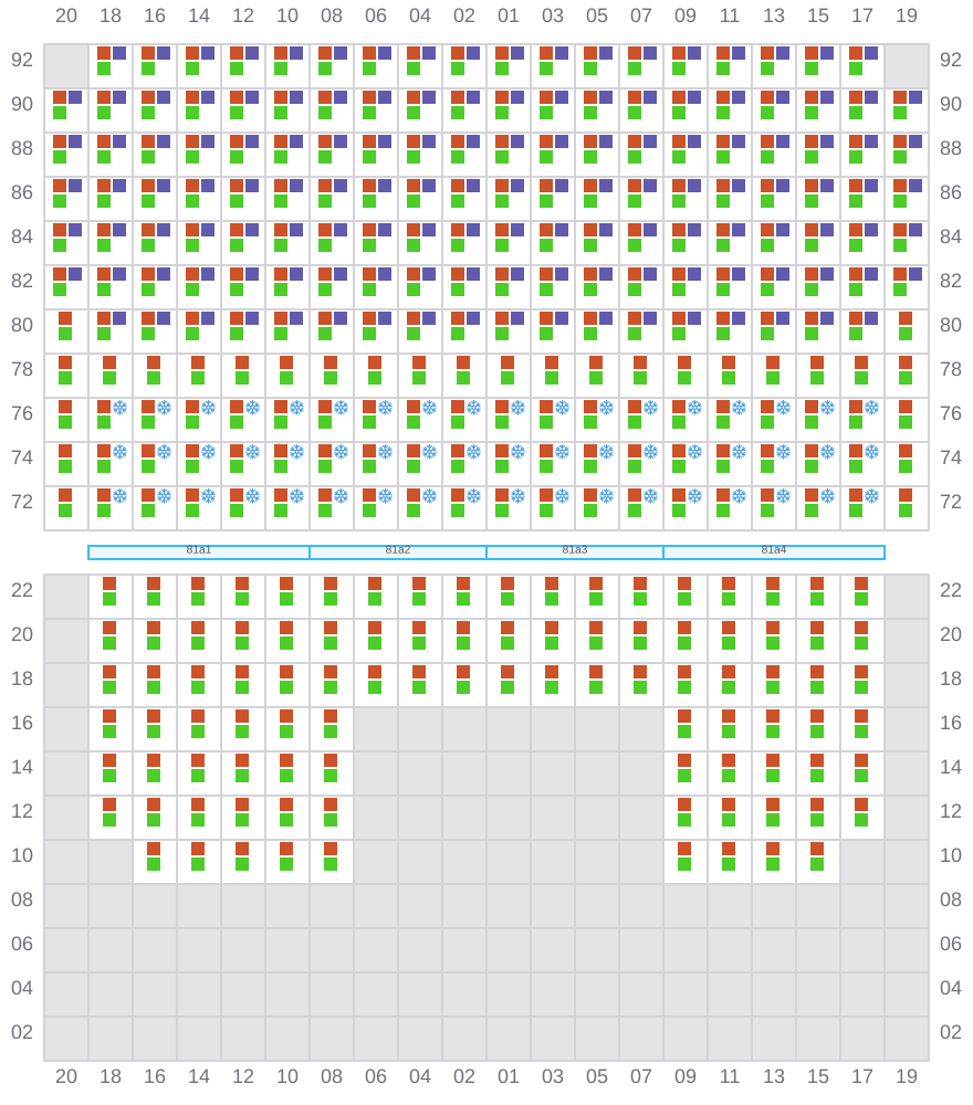 Bay 081 view and slots of APL MERLION