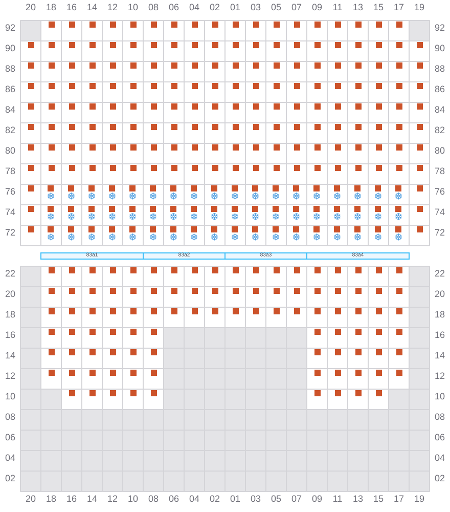 Bay 083 view and slots of APL MERLION