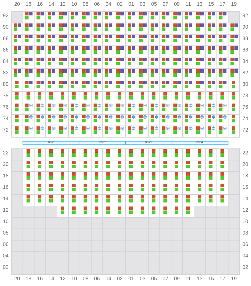 Bay 089 view and slots of APL MERLION