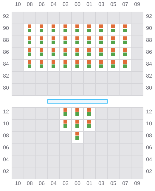Bay 001 view and slots of APL ISLANDER
