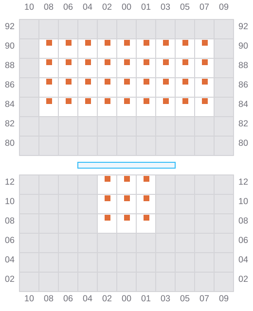 Bay 003 view and slots of APL ISLANDER