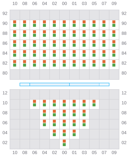 Bay 005 view and slots of APL ISLANDER