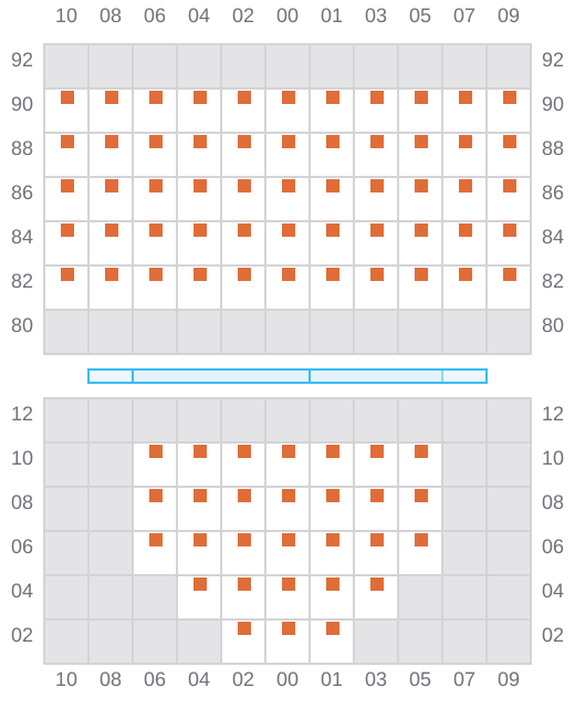 Bay 007 view and slots of APL ISLANDER