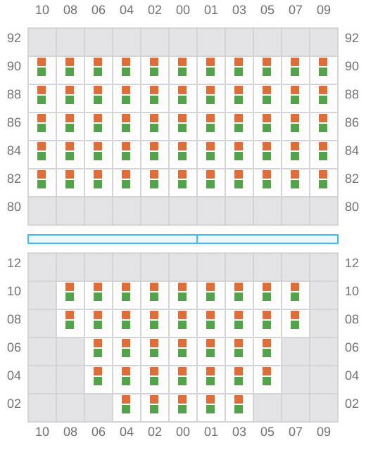 Bay 009 view and slots of APL ISLANDER