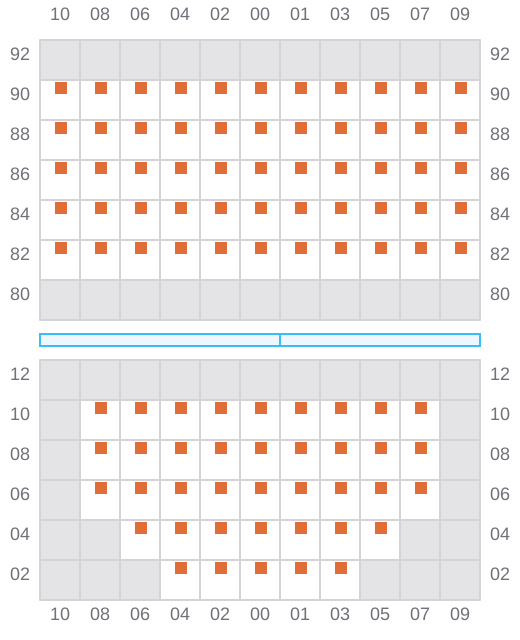 Bay 011 view and slots of APL ISLANDER