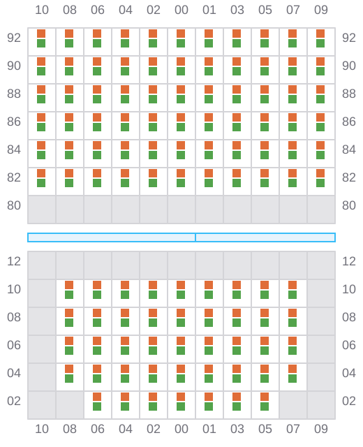 Bay 013 view and slots of APL ISLANDER