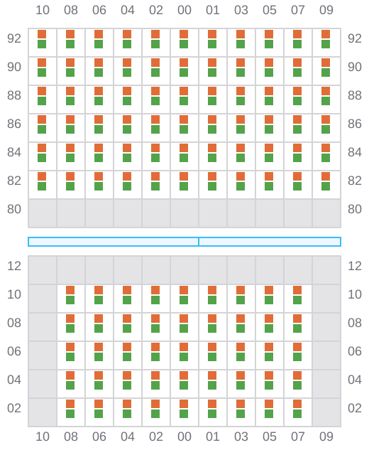 Bay 021 view and slots of APL ISLANDER