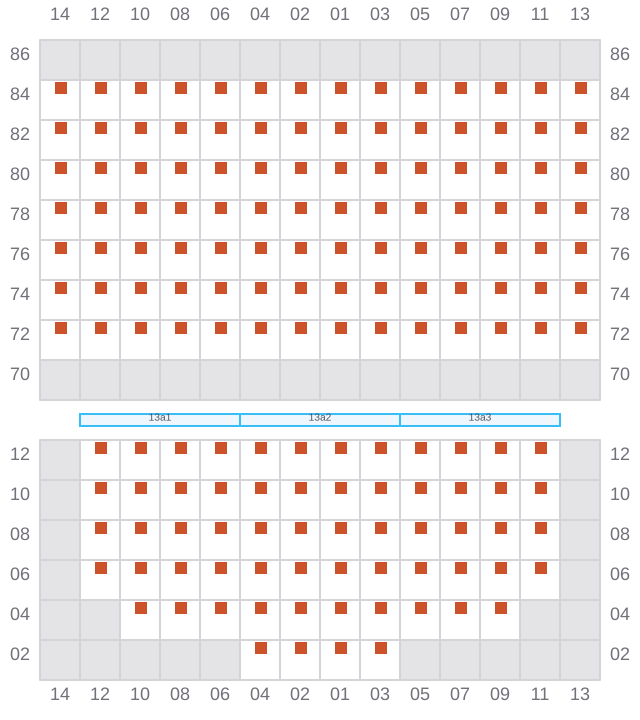 Bay 013 view and slots of CMA CGM FORT FLEUR D'EPEE