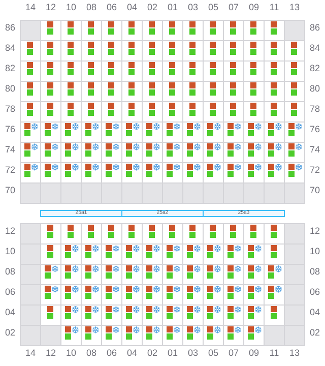 Bay 027 view and slots of CMA CGM FORT FLEUR D'EPEE