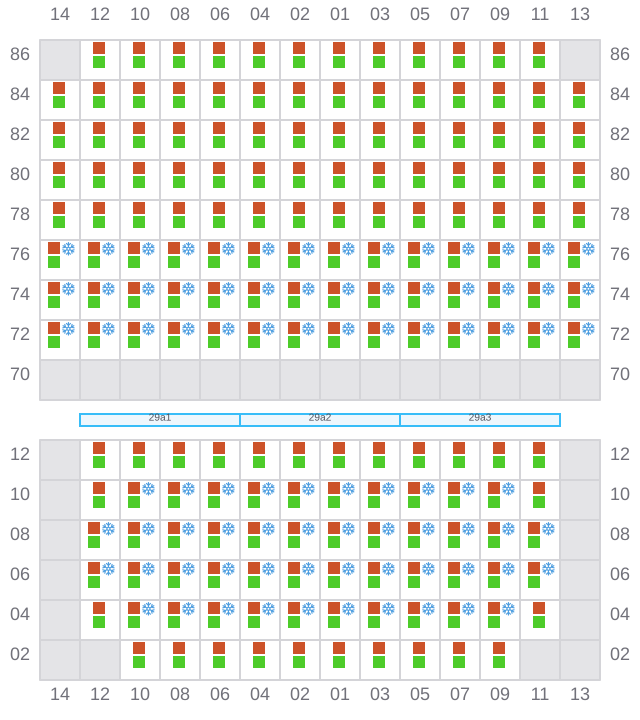 Bay 031 view and slots of CMA CGM FORT FLEUR D'EPEE