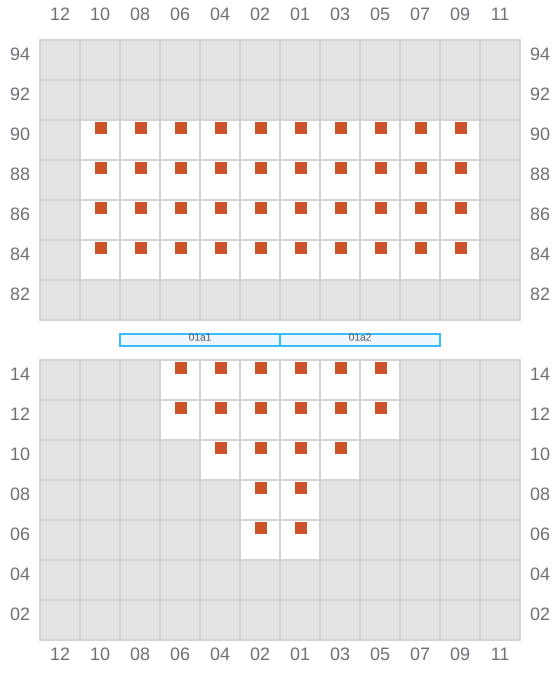 Bay 003 view and slots of ELIZABETH