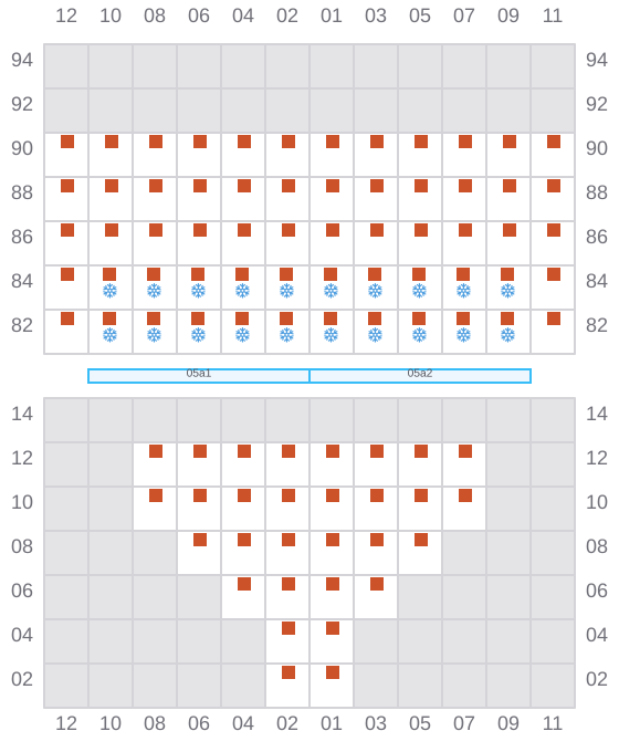 Bay 007 view and slots of ELIZABETH