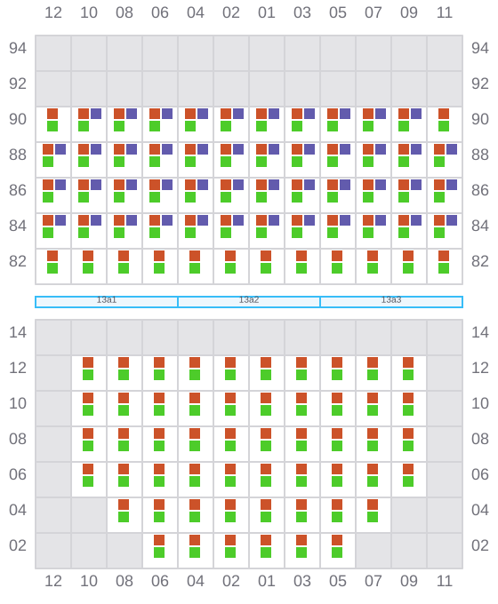 Bay 013 view and slots of ELIZABETH