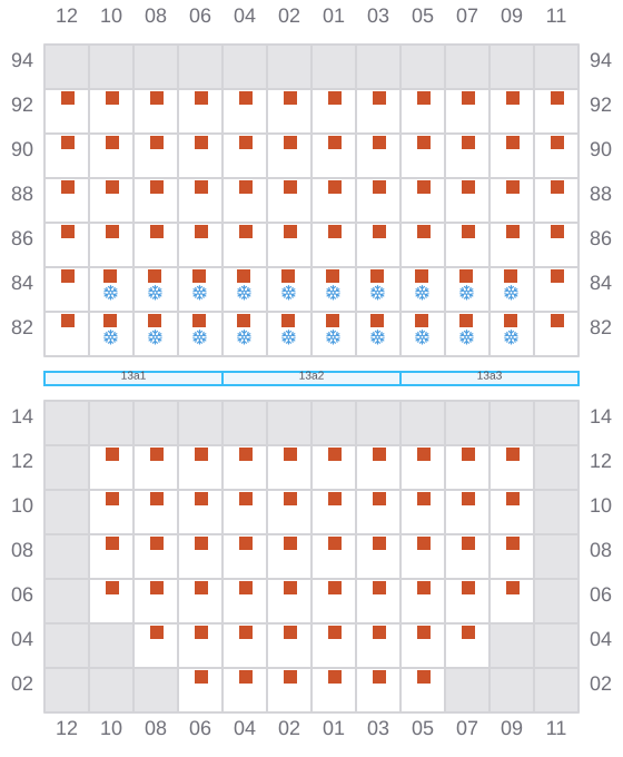 Bay 015 view and slots of ELIZABETH