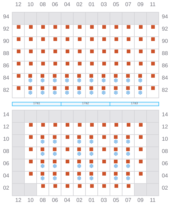 Bay 019 view and slots of ELIZABETH