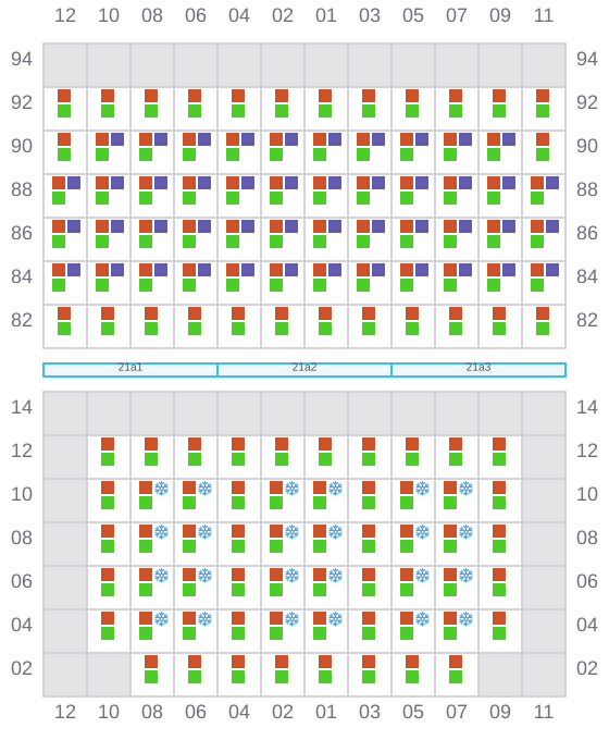 Bay 021 view and slots of ELIZABETH