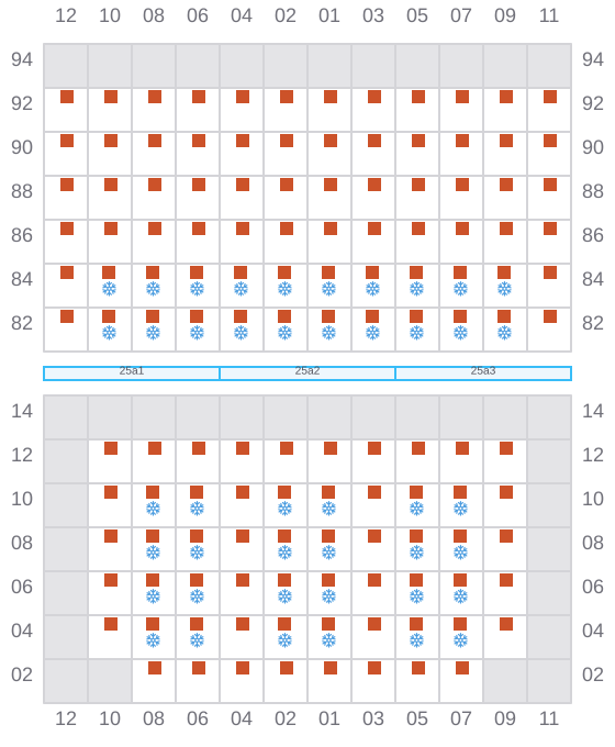 Bay 027 view and slots of ELIZABETH