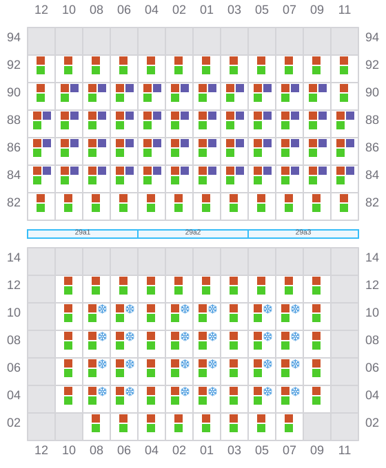Bay 029 view and slots of ELIZABETH