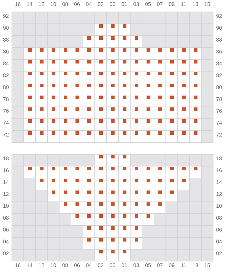 Bay 015 view and slots of GEORG MAERSK